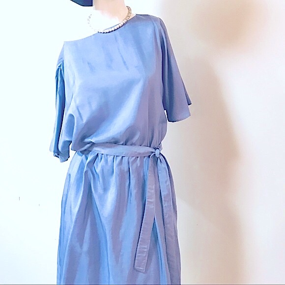 Pretty🦋VTG Retro Style Short Sleeves MIDI Dress - Picture 3 of 15